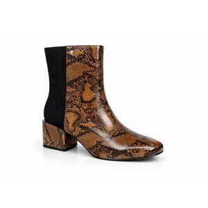French Connection Toni Boot Brown / Black Snake Print US Size 6 NWB